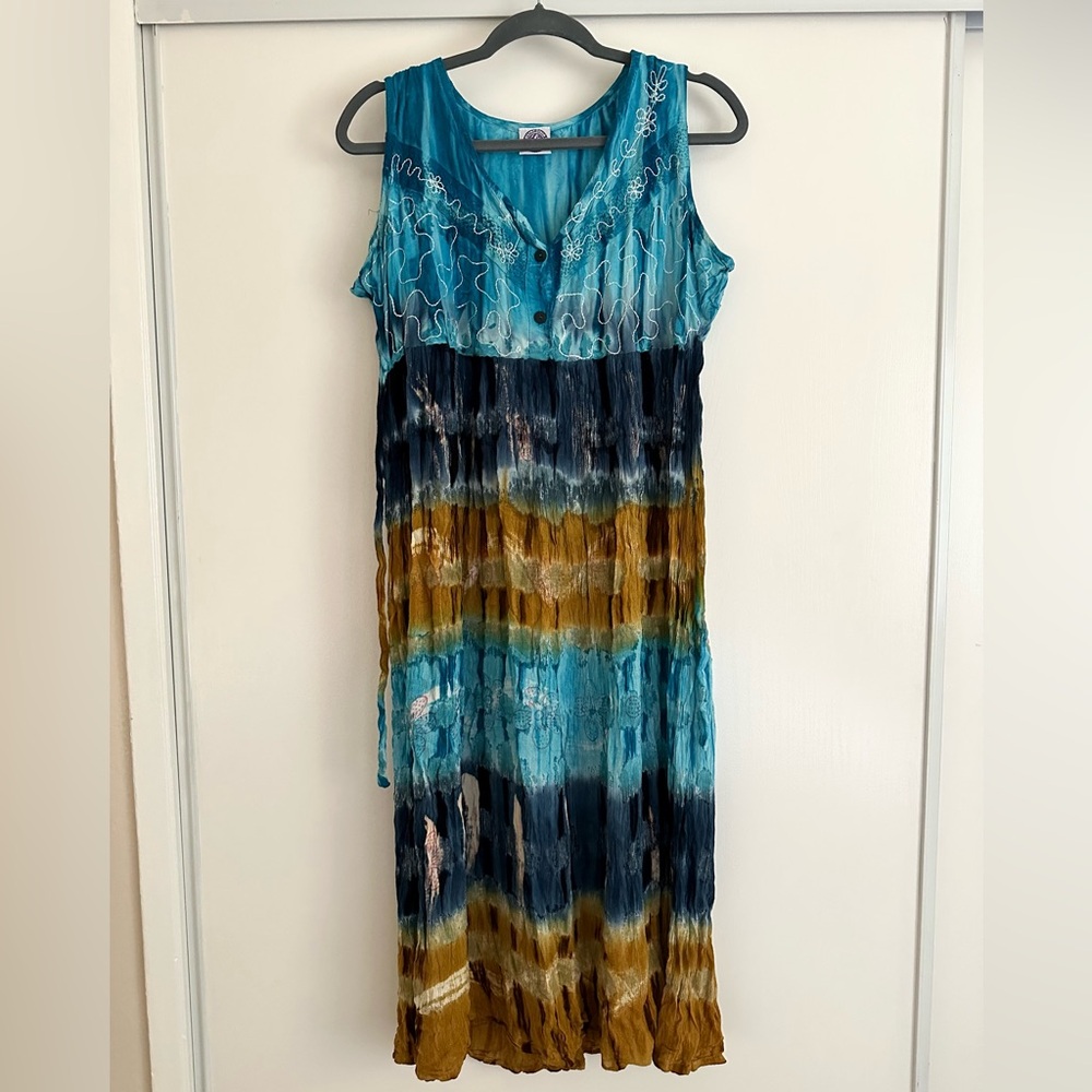 Multicolor Sleeveless Maxi Dress